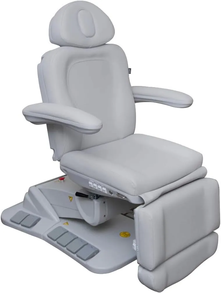 Premium Facial Bed for Esthetician, Electric Med Spa Chair with 120° Rotation, Built-in Foot Controls, Medical-Grade Microfiber, 2-Year Warranty, Memory Functions - 2246EBM, White