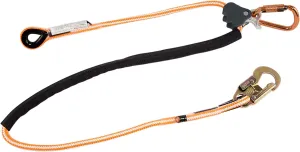 ProClimb Arborist Positioning Lanyard by Pelican Rope - 1/2 in x 8 ft Polyester Rope with Steel Snap Hook - Adjustable, High Visibility, ANSI/OSHA Certified for Work Positioning and Tree Climbing