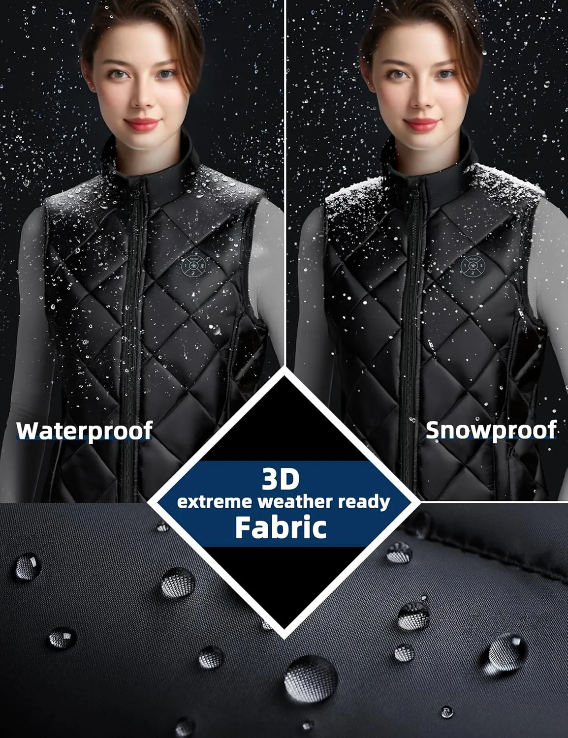 Professional Women's Heated Vest with 12000mAh Large Capacity Battery Pack