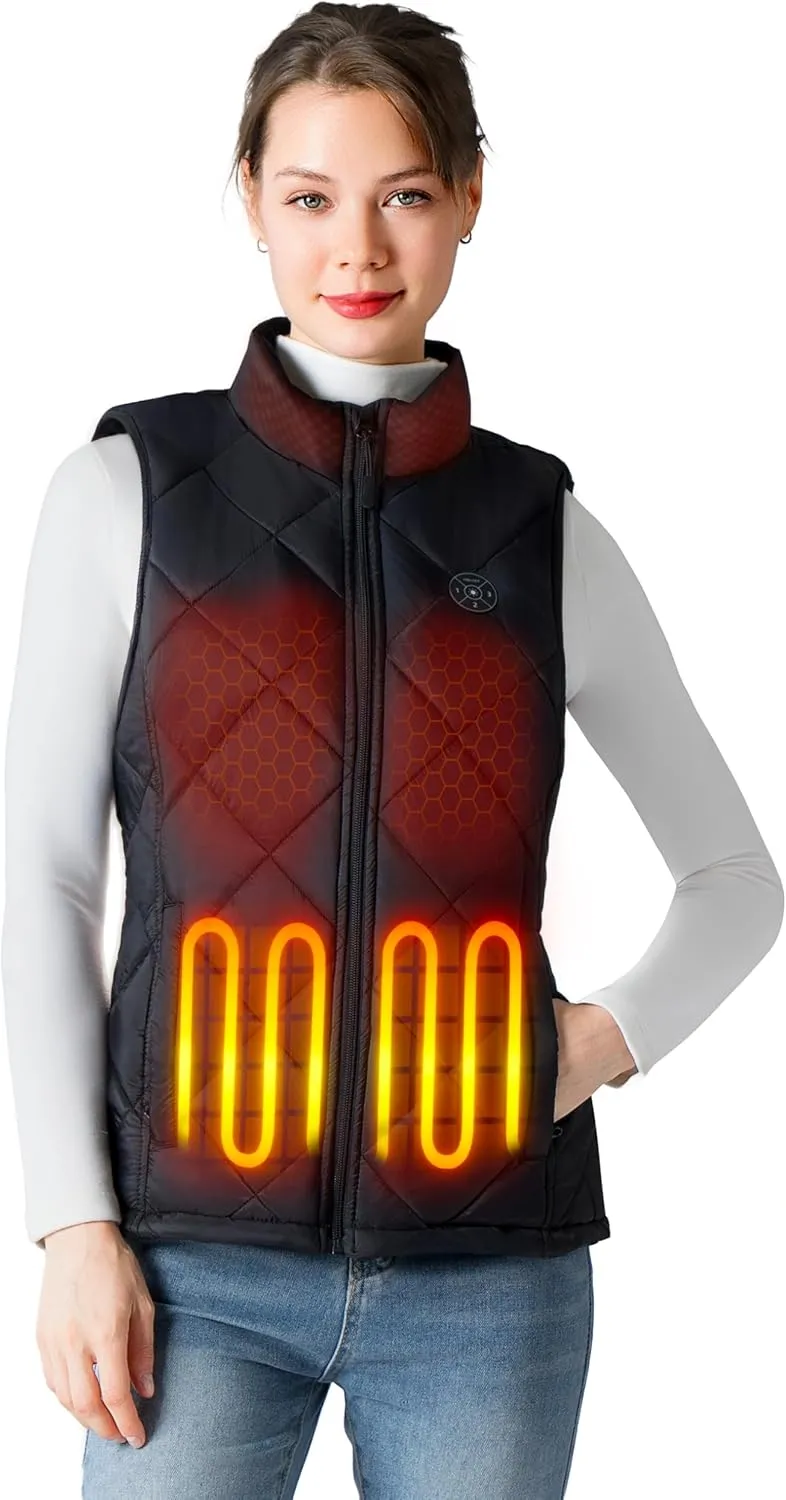 Professional Women's Heated Vest with 12000mAh Large Capacity Battery Pack