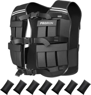 PROIRON Adjustable Weighted Vest 22LB/44LB,1LB/2LB Increment,Fully Adjustable Weight Vest for Men Women, Body Weight Vest for Running Workout Walking Boxing Strength Training Fitness Cardio, Weight Loss,Home Gym Equipment