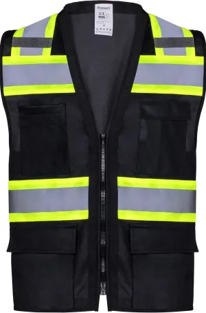 ProtectX 6 Pockets High Visibility Safety Vest for Men Women Class 2 Reflective Hi Vis Work Construction Vest
