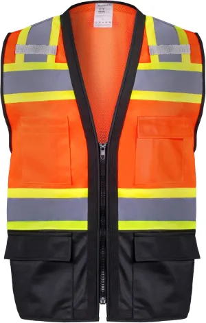 ProtectX 6 Pockets High Visibility Safety Vest for Men Women Class 2 Reflective Hi Vis Work Construction Vest