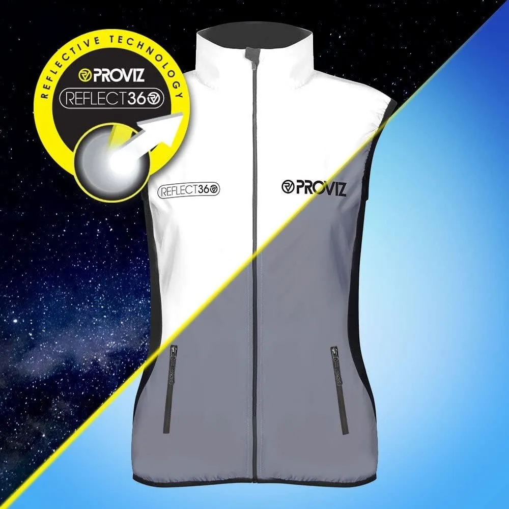 Proviz Women's REFLECT360 Lightweight Reflective Running Gilet Hi Visibility Jogging Vest