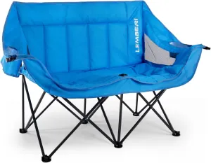 PUKAMI Oversized Double Camping Chair Folding Loveseat Camping Chair for Adults 2 Person Camping Couch Heavy Duty Camping Chairs Portable Outdoor Lawn Chairs with Cup Holder