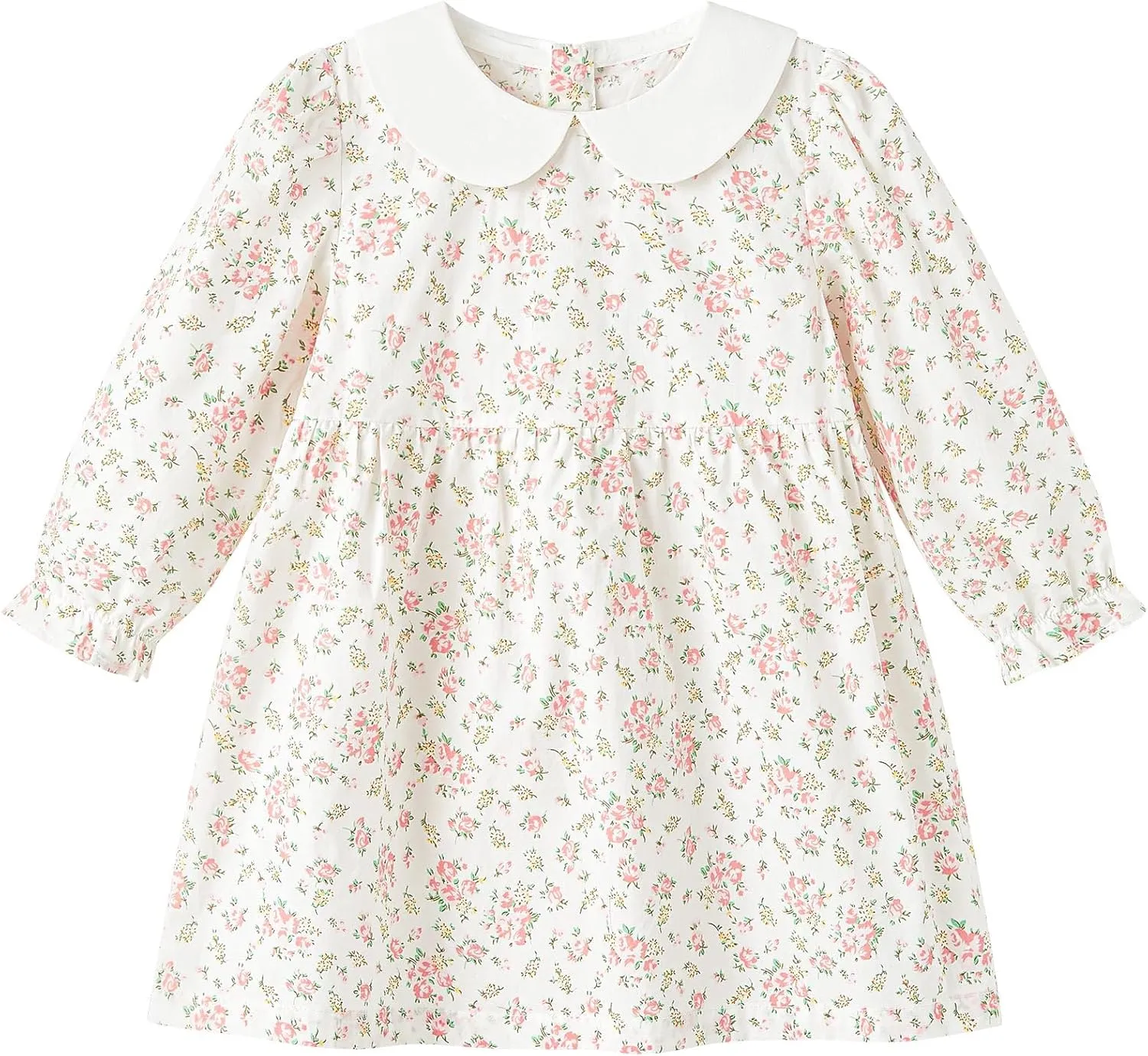 pureborn Baby Toddler Girl Dress Short and Long Sleeve Cotton Playwear Dresses 0-6T
