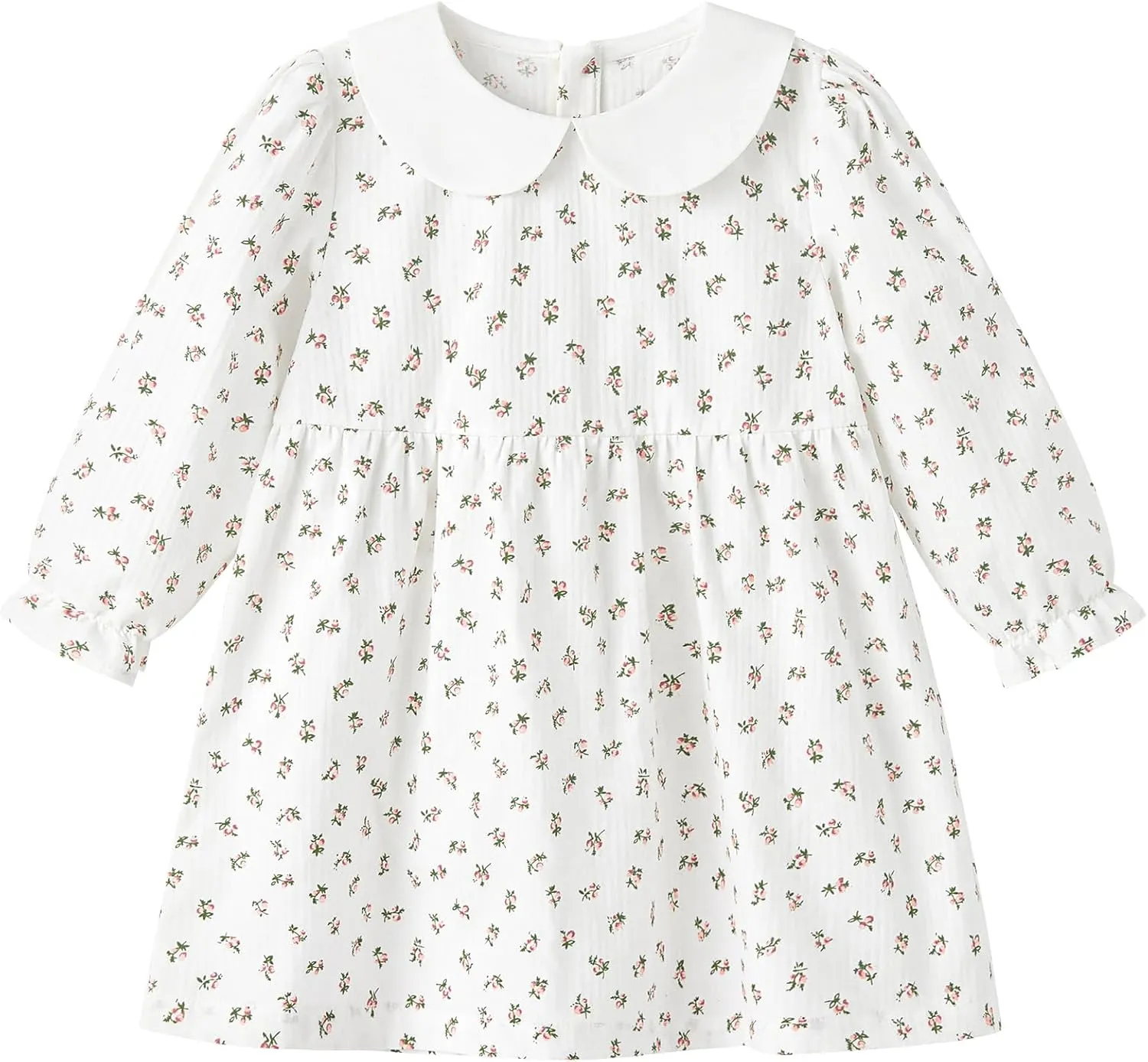 pureborn Baby Toddler Girl Dress Short and Long Sleeve Cotton Playwear Dresses 0-6T