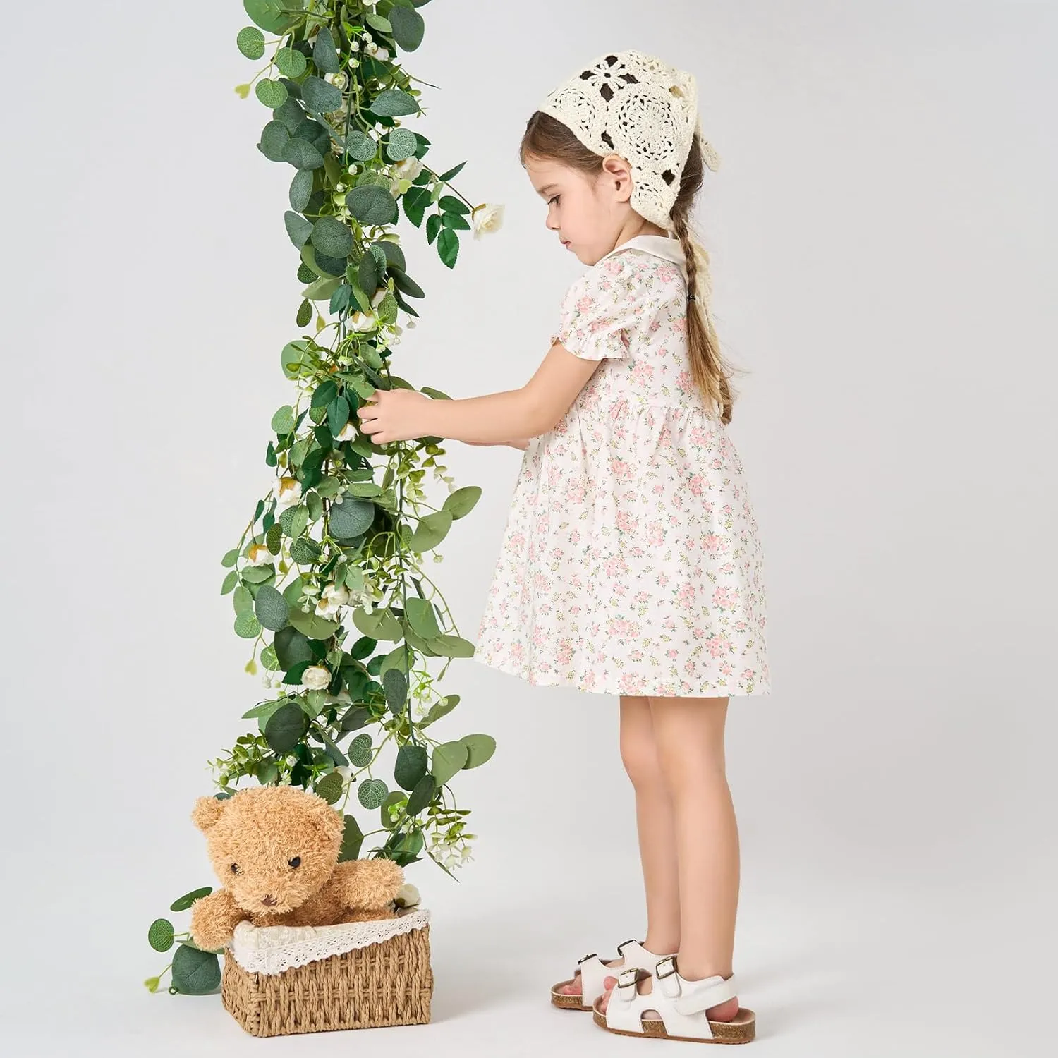 pureborn Baby Toddler Girl Woven Dress Short Sleeve Cotton Playwear Dresses 0-5T