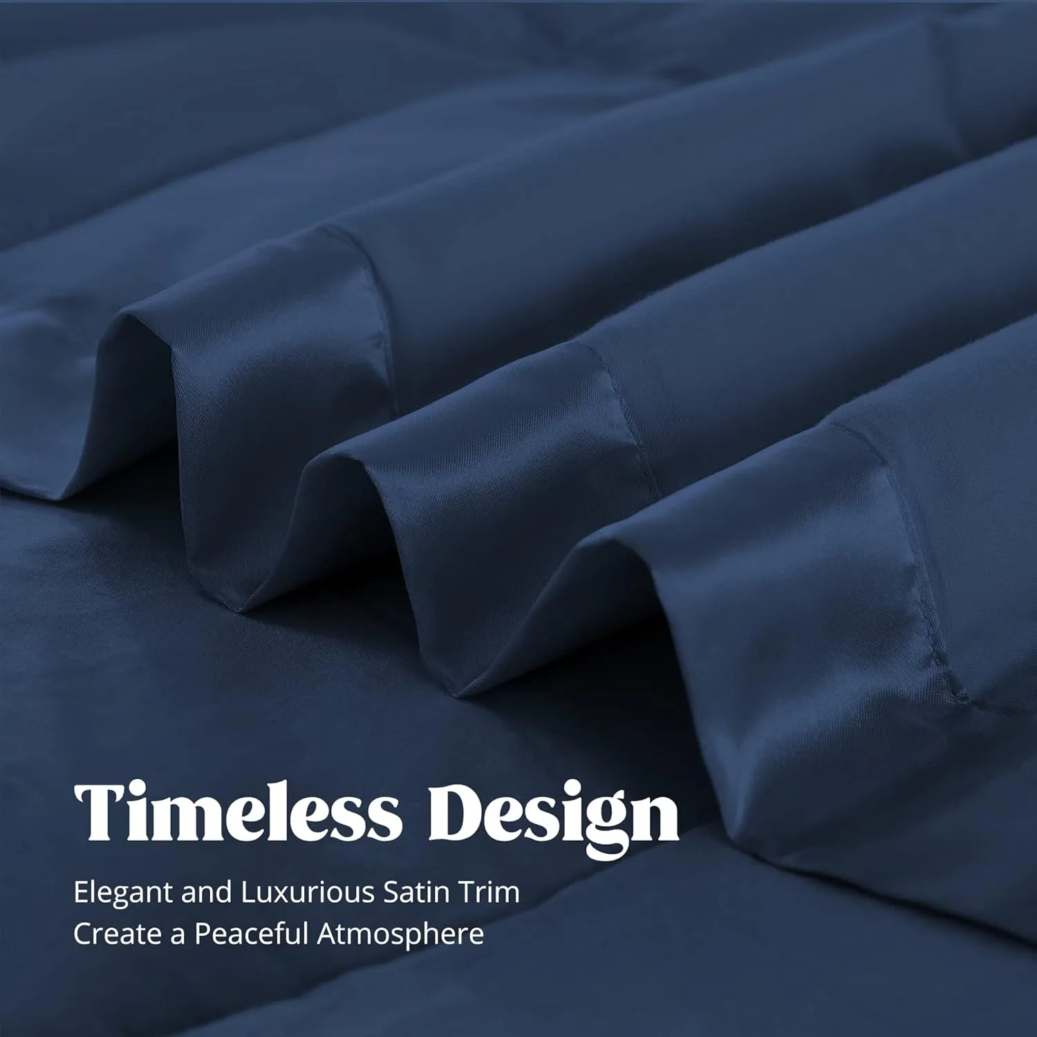 puredown® Blankets King Size - Soft Lightweight Down Blanket for All Seasons, Cozy Warm Luxury Bed Blanket with Satin Trim, Microfiber Cover, Navy Blue (108"X90")
