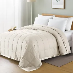 puredown® Down Blankets King Size - Soft Lightweight Bed Blanket for All Seasons, Cozy Warm Luxury Blanket with Satin Trim, Iovry (108"X90")