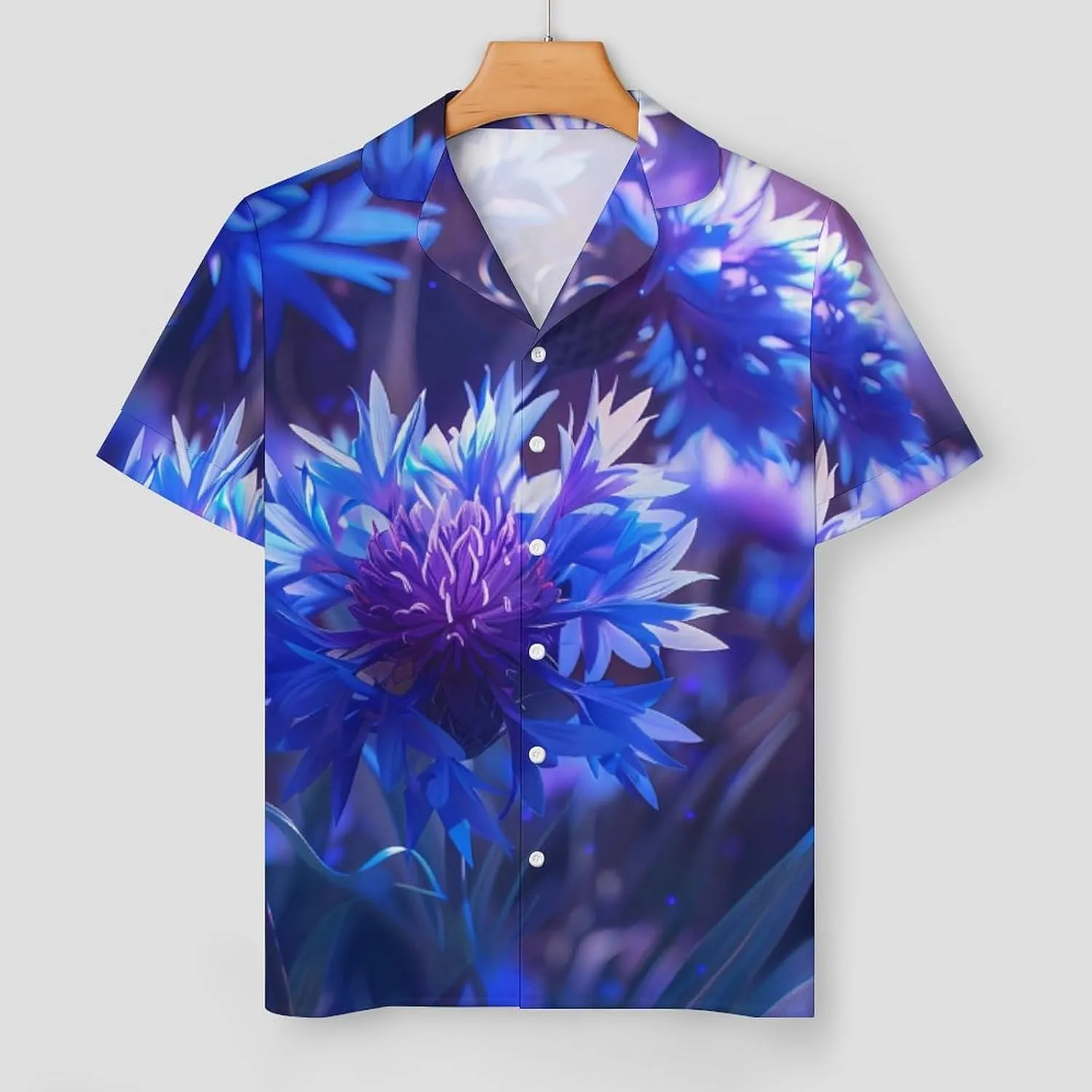Purple Chrysanthemum Print Women's Satin Pajama Set Short Sleeve Button Down Sleepwear Loungewear Pj Set
