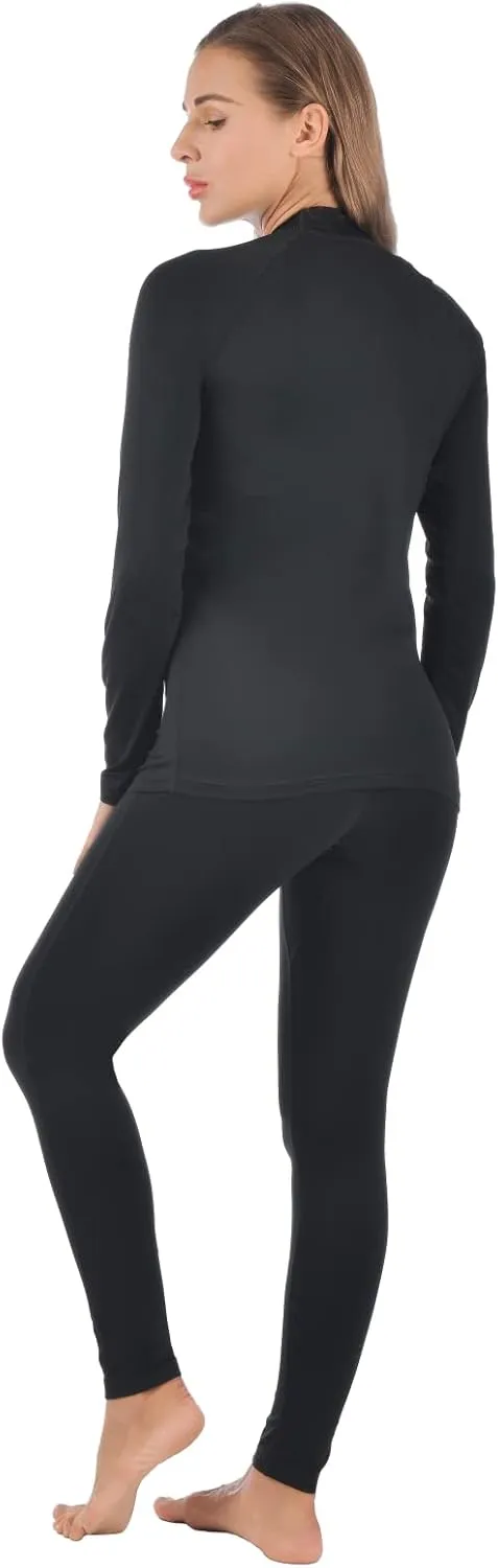 qualidyne Thermal Underwear for Women Long Johns Ultra-Soft Base Layer Pajama Set Winter Cold Weather Top and Bottom