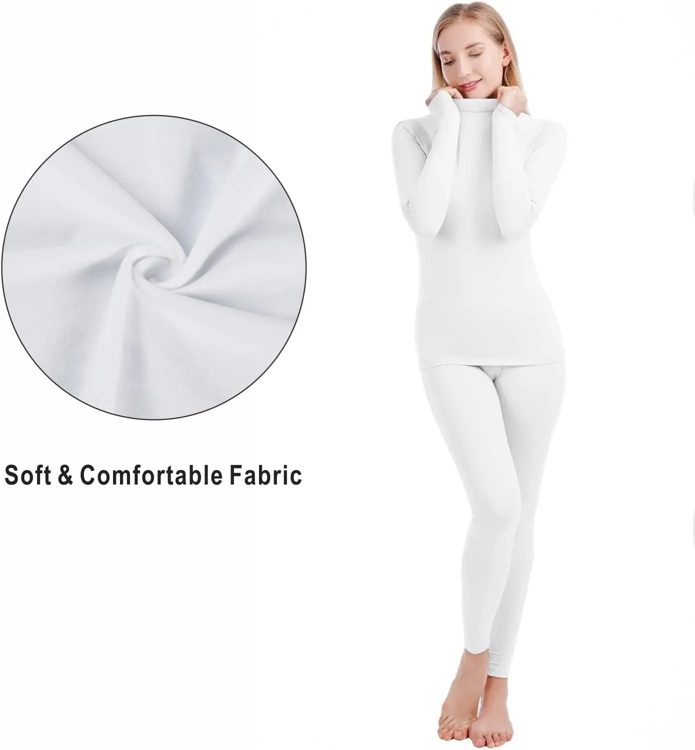 qualidyne Thermal Underwear for Women Long Johns Ultra-Soft Base Layer Pajama Set Winter Cold Weather Top and Bottom