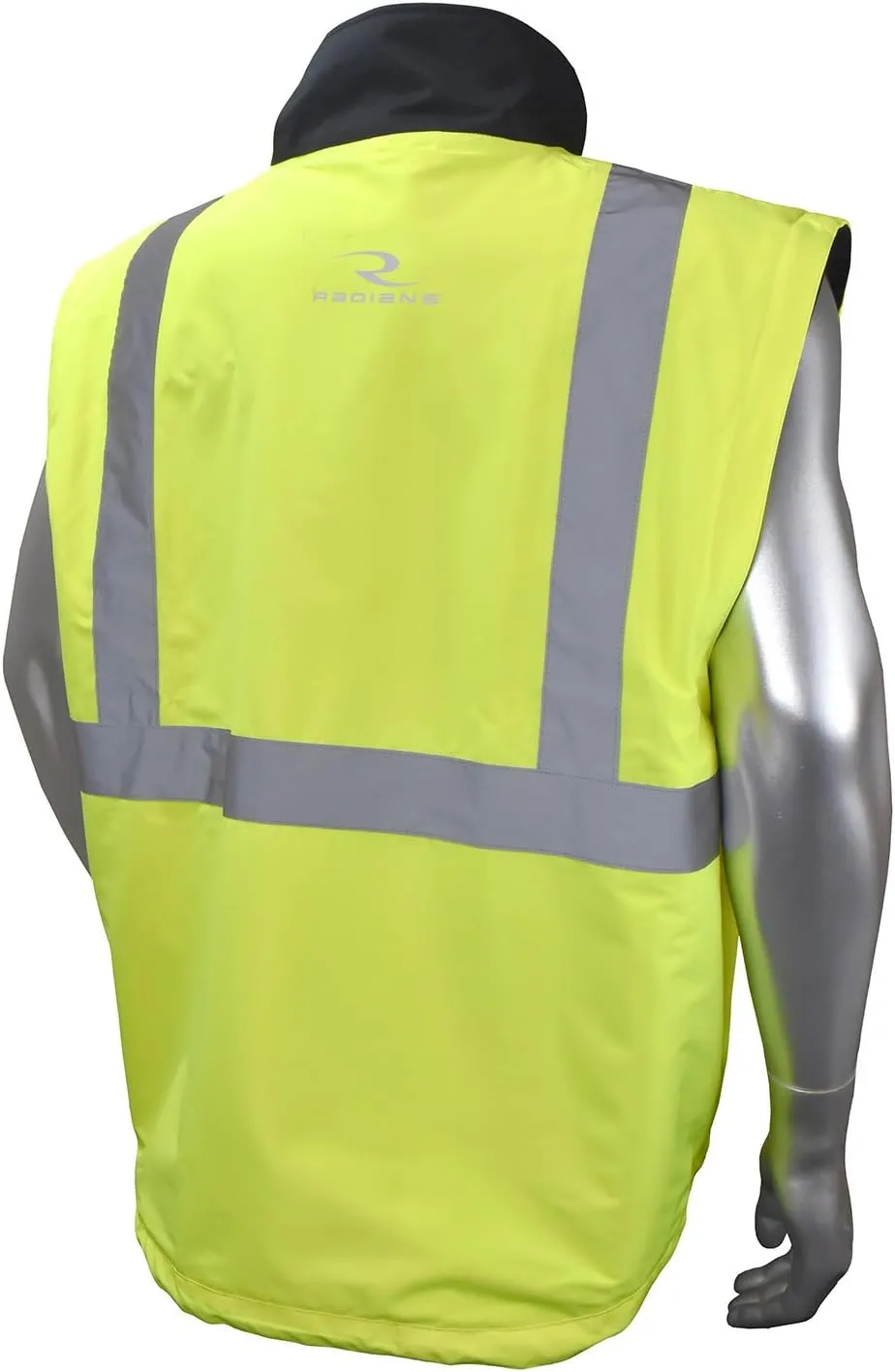 Radians SJ07-3ZGD Reversible Windbreaker with Zip-Off Sleeves Hi-Viz Green
