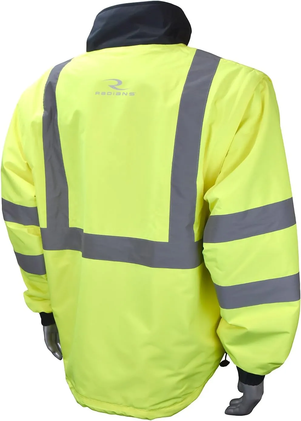 Radians SJ07-3ZGD Reversible Windbreaker with Zip-Off Sleeves Hi-Viz Green