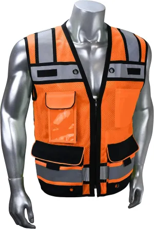 Radians SV65 Heavy Duty Surveyors Safety Vest with Zipper, Large Plan Pocket, Hi-Viz Green or Hi-Viz Orange
