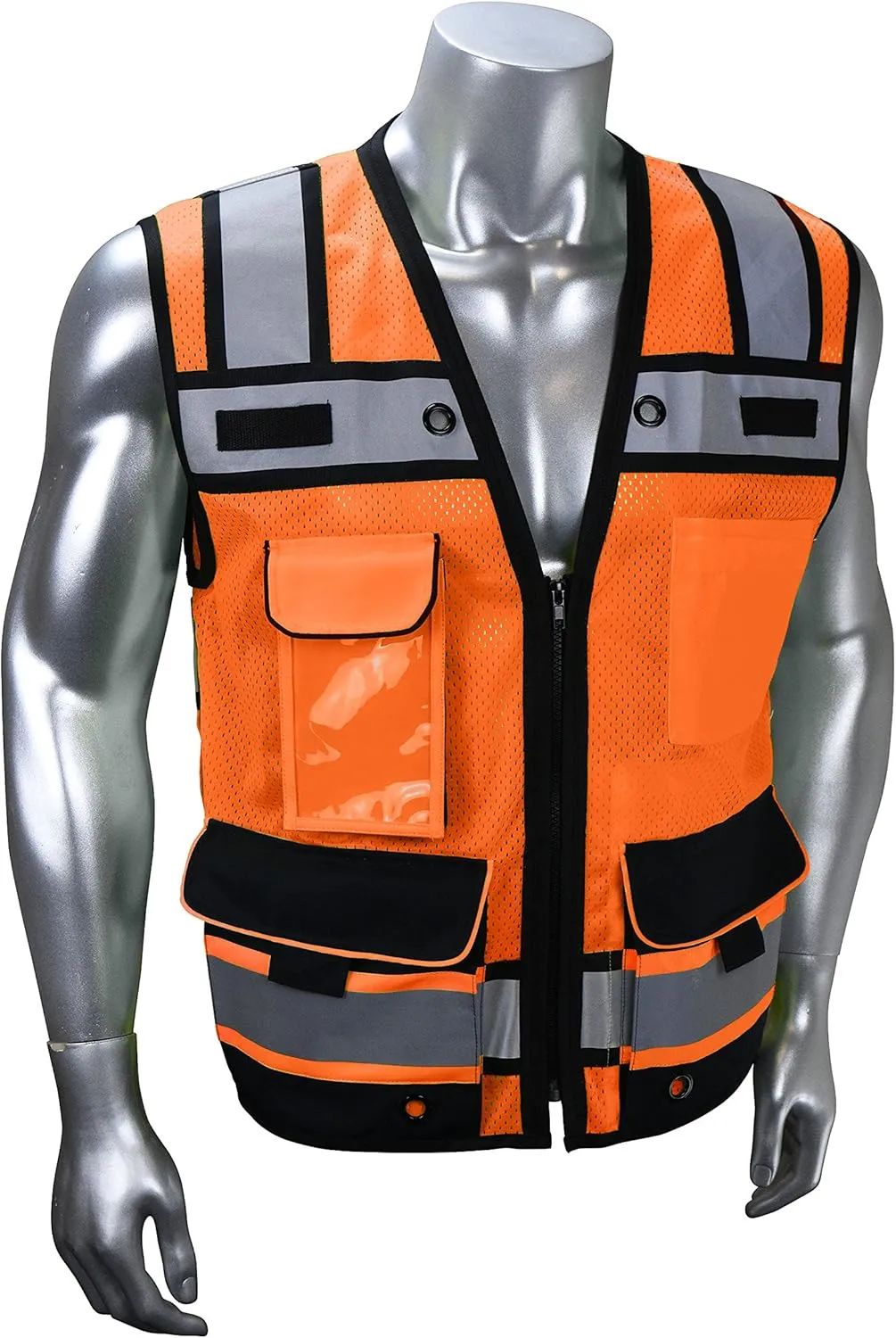 Radians SV65 Heavy Duty Surveyors Safety Vest with Zipper, Large Plan Pocket, Hi-Viz Green or Hi-Viz Orange
