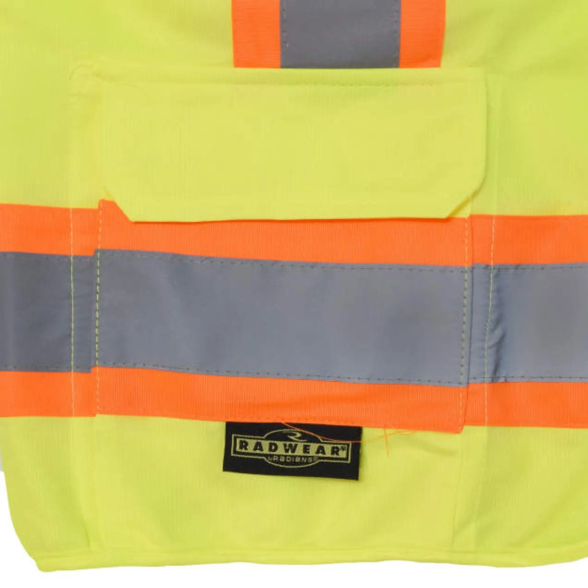 Radians SV6G Type R Class 2 Solid Front/Mesh Back Surveyor Safety Vest, Hi-Vis Green, 1 Each