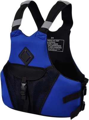 Rafting Life Vest, Heavy-Duty Swim Jacket with Rescue Handle, High Buoyancy for Extreme Water Sports(Blue,Small)