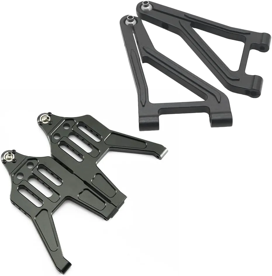 RCAWD 4x Aluminum Alloy L/R Front Rear Lower Suspension Arm A-Arm(Assembled With Hollow Balls) For 1/7 Traxxas UDR Unlimited Desert Racer 85086-4(Black)