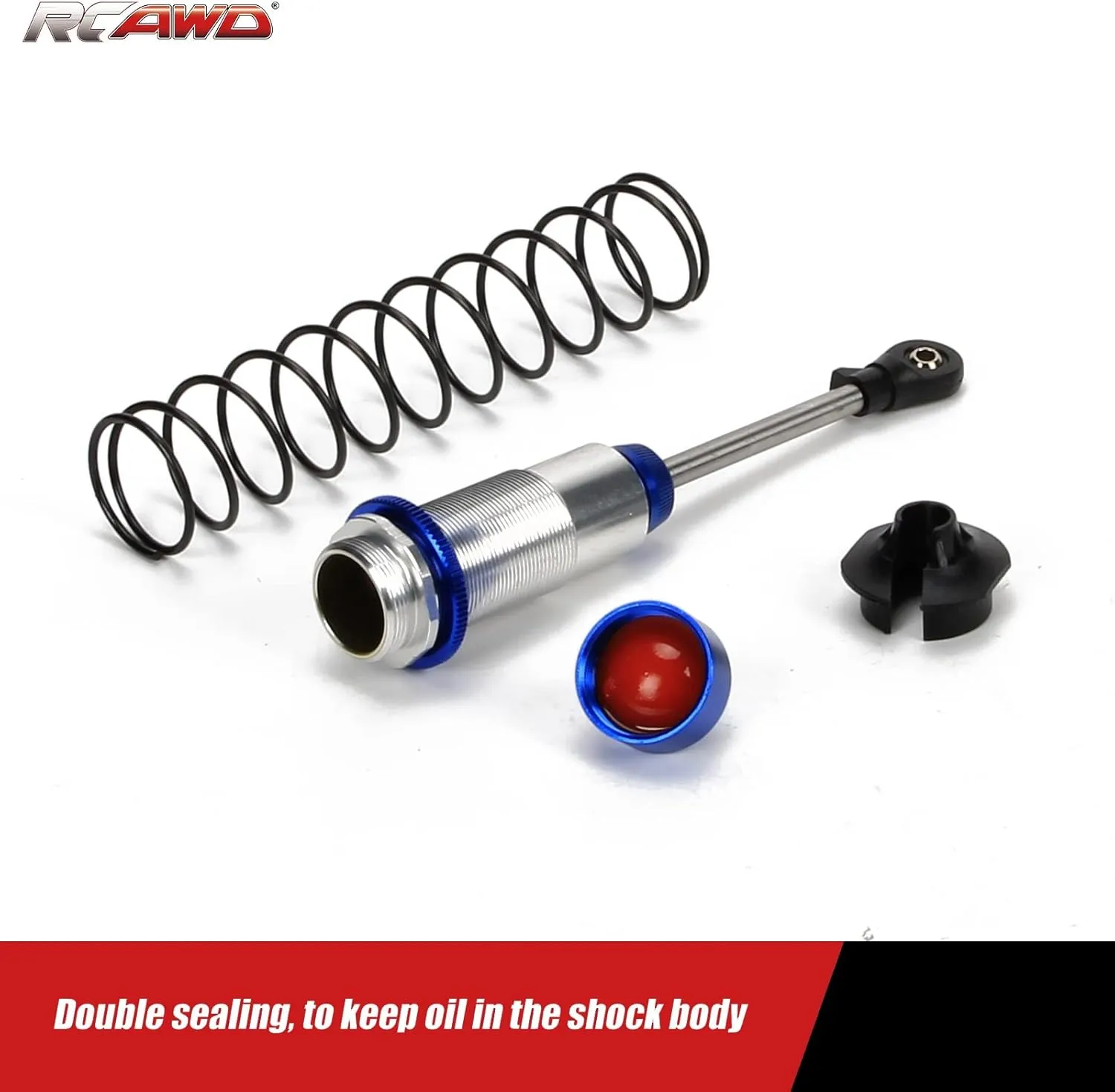 RCAWD Shock Absorber for Maxx 1/10 Upgrades, Front Rear RC Shocks Damper with Spring Adjustable Aluminum Parts for # 89086-4,# 89076-4, # 8961 Blue
