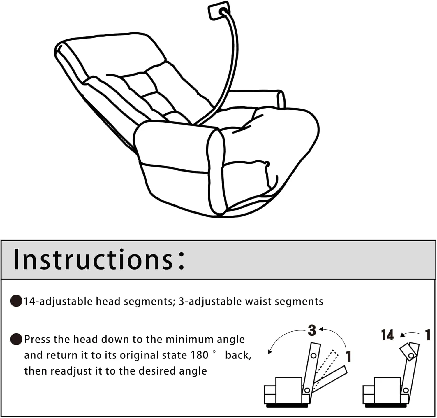 Recliner Chair with Adjustable Head Waist, Leisure Game Chairs for Bedroom, Lounge Chair in The Living Room, 360 Degree Rotatable Sofa, Cotton Deck Chairs with Rotatable Seat, Gray