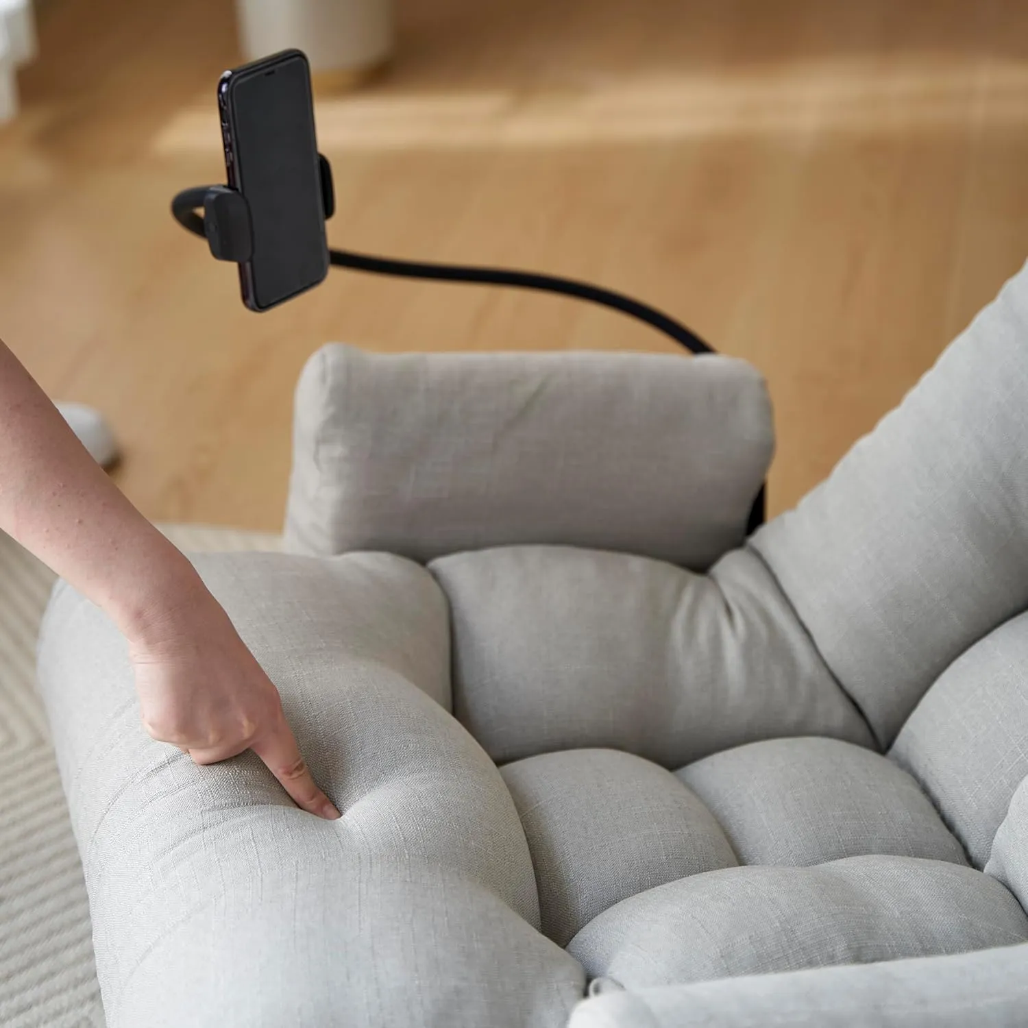 Recliner Chair with Adjustable Head Waist, Leisure Game Chairs for Bedroom, Lounge Chair in The Living Room, 360 Degree Rotatable Sofa, Cotton Deck Chairs with Rotatable Seat, Gray