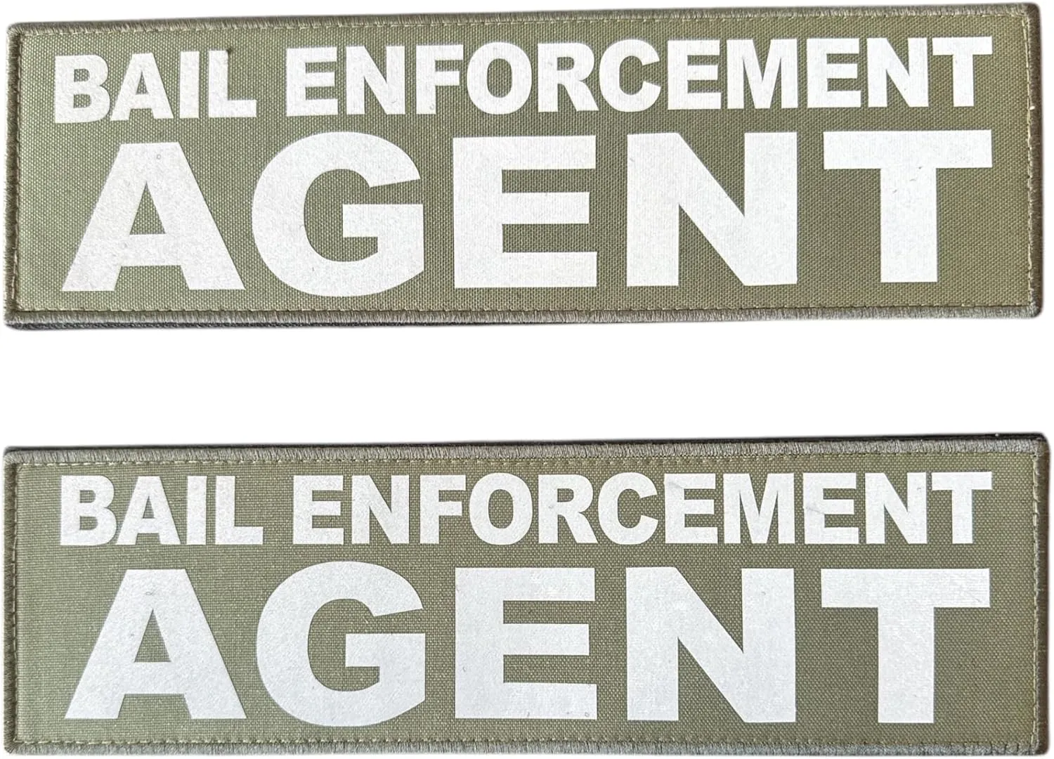 REDEMPTION TACTICAL 2 Pack Reflective Pair Bail Enforcement Agent Patches for Front and Back of Vest Hook and Loop (Ranger Green)