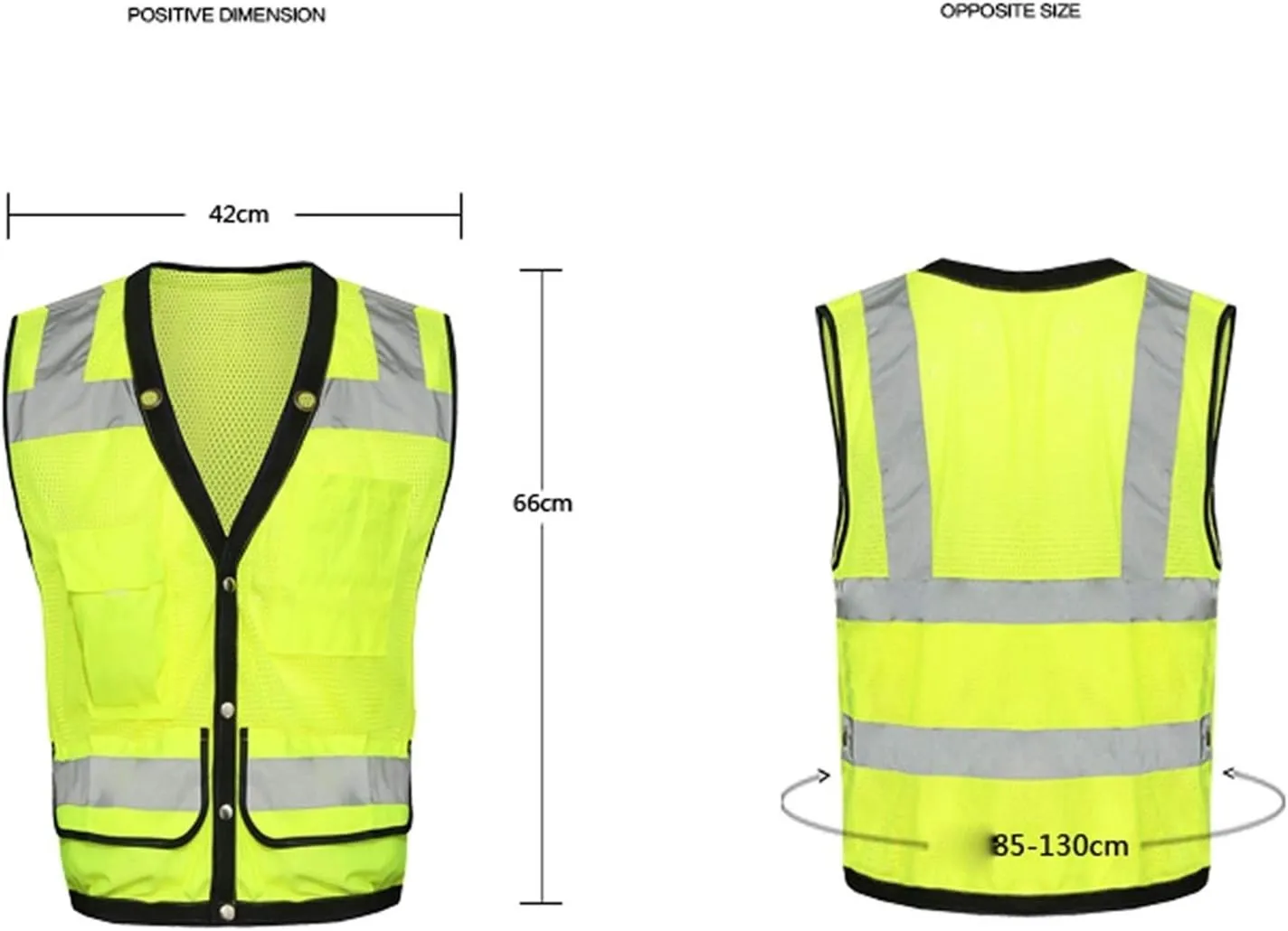 Reflective Clothing Reflective Vest Vest Highlight Level mesh Vest Multifunctional Reflective Clothing Reflecting Suit(Yellow)