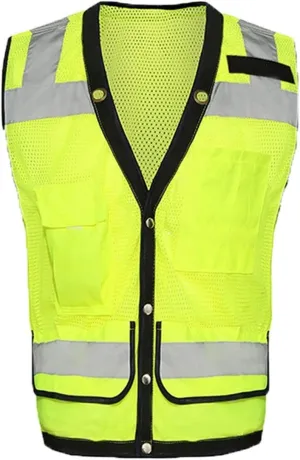 Reflective Clothing Reflective Vest Vest Highlight Level mesh Vest Multifunctional Reflective Clothing Reflecting Suit(Yellow)