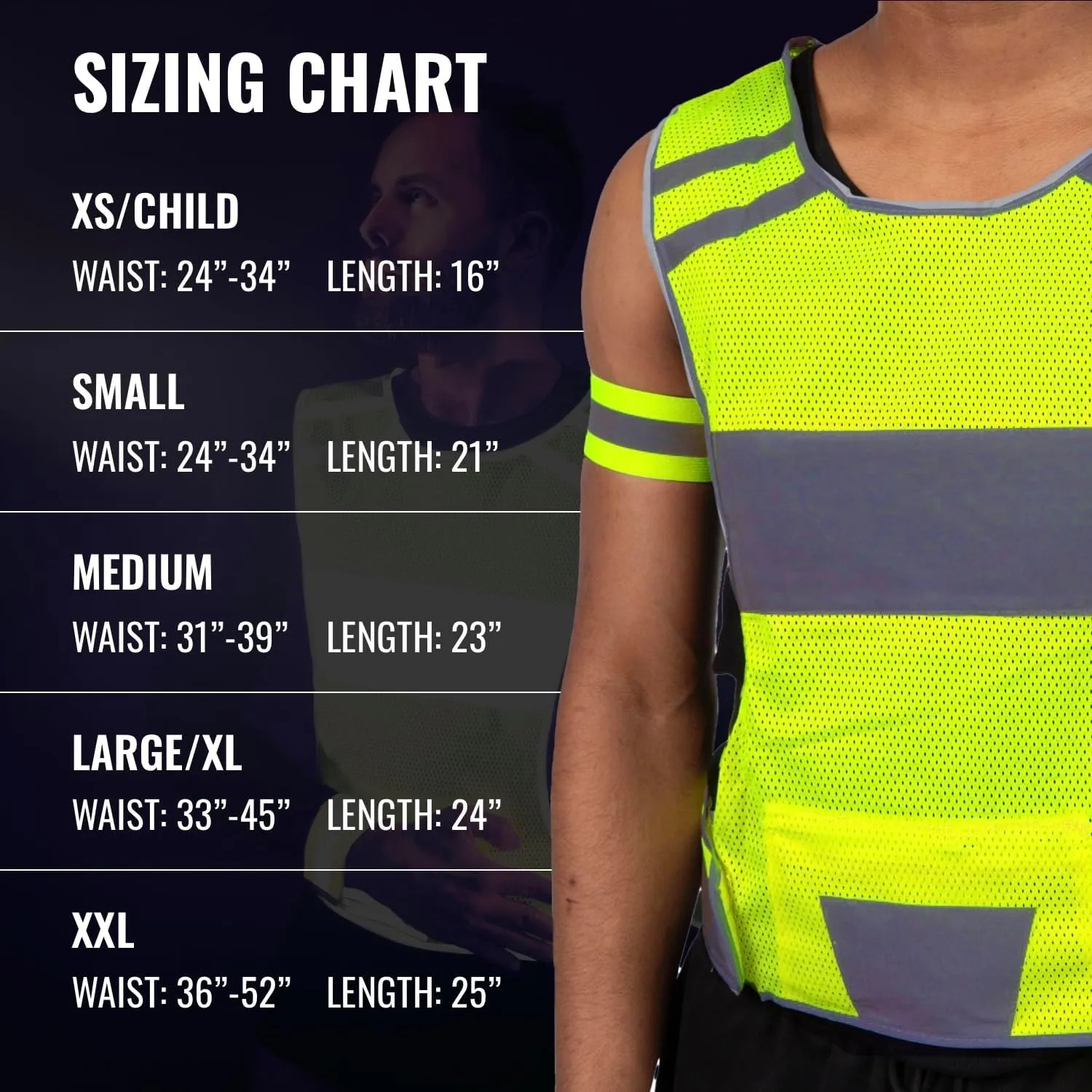 Reflective Running Vest for Women & Men,High Visibility Reflector Vest with 2 Bands,Lightweight & Comfy Running Gear