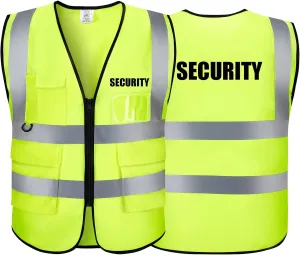 Reflective Vest Class 2 Safety Vests ANSI with Pockets Zipper High Visibility Construction Uniform