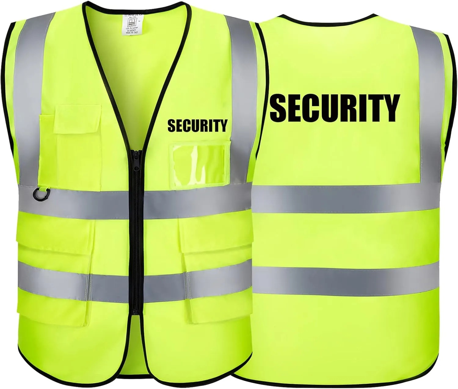 Reflective Vest Class 2 Safety Vests ANSI with Pockets Zipper High Visibility Construction Uniform