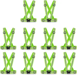 Reflective Vest Running Gear, 2Pack High Visible Safety VES for Cycling Jogging Running Walking, Adjustable for Men Women Kids