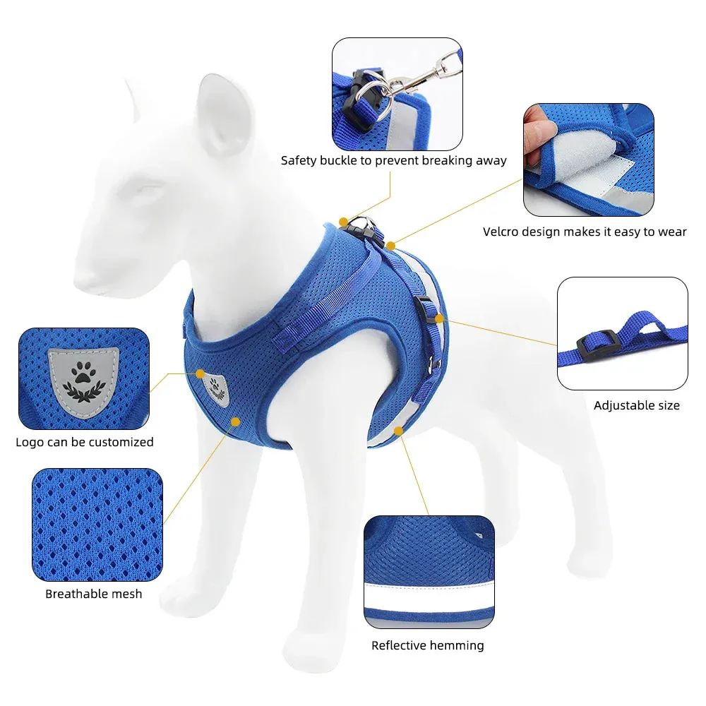 Reflective Vest Style Dog Harness for Small Breeds