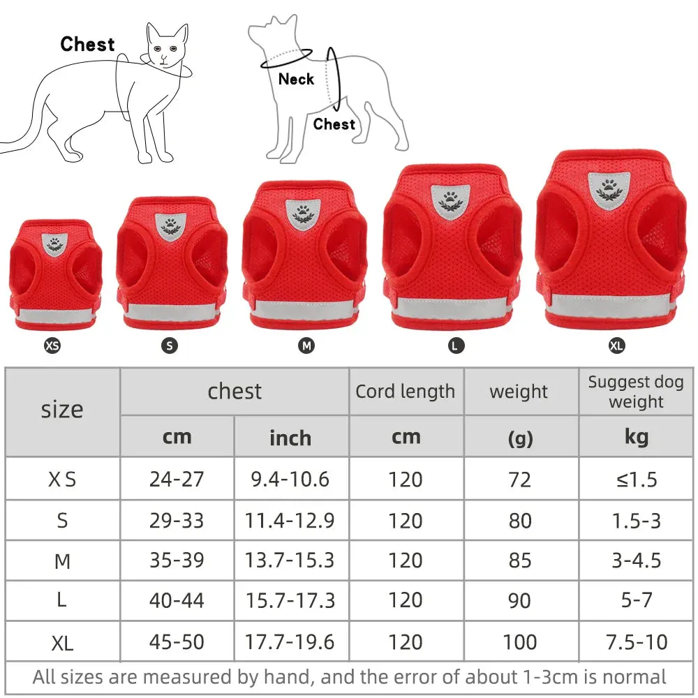 Reflective Vest Style Dog Harness for Small Breeds