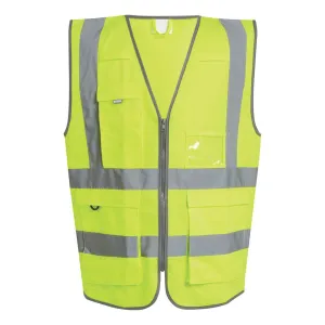Regatta Hi-Vis Vest Yellow Reflective 3 Pockets Comfortable Size M 39.5" Chest