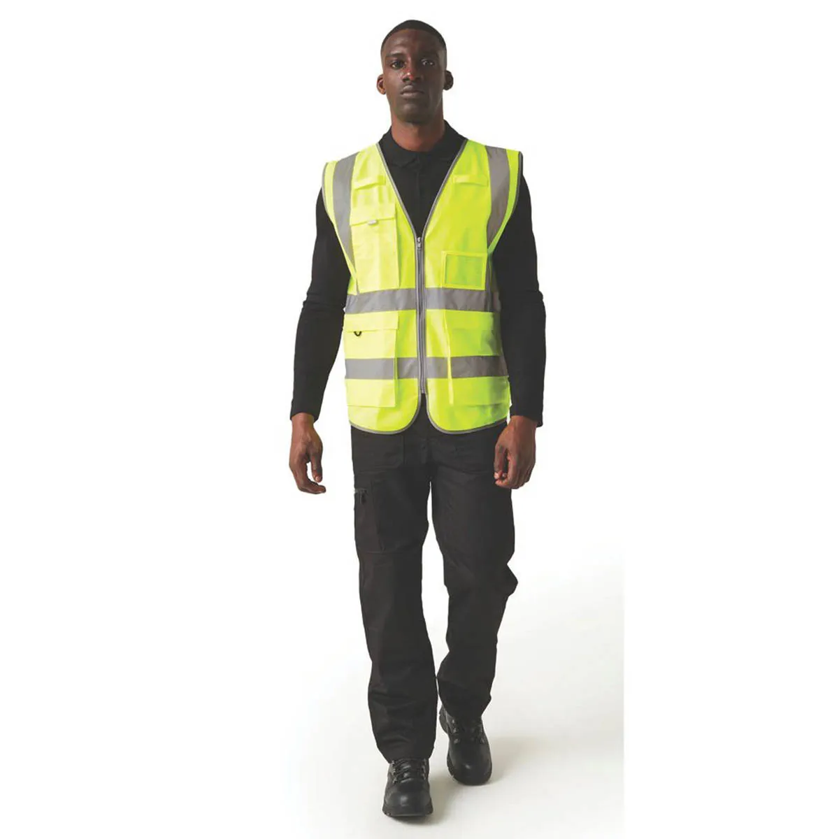 Regatta Hi-Vis Vest Yellow Reflective 3 Pockets Comfortable Size M 39.5" Chest
