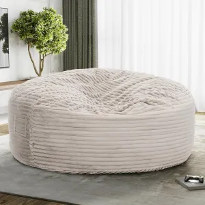Relaxing 60-Inch Memory Foam Bean Bag Lounger Chair for Living Room, Soft Upholstery, Taupe