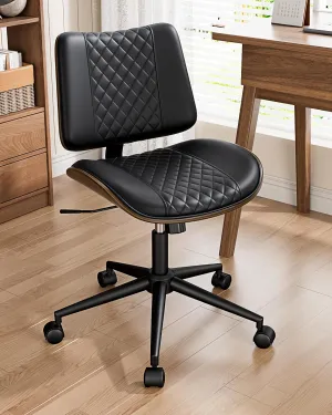 REONEY Walnut Swivel Task Chair - Compact & Stylish!