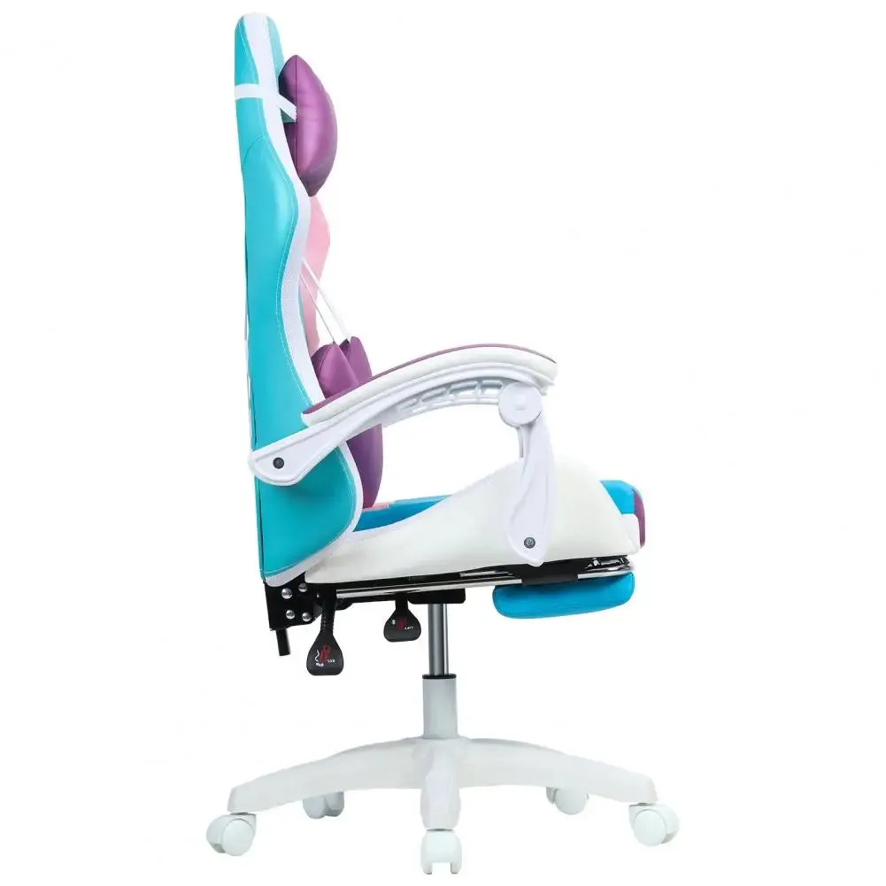 RGB Gaming Chair with Massage & Footrest – Adjustable LED Computer Chair for Gamers