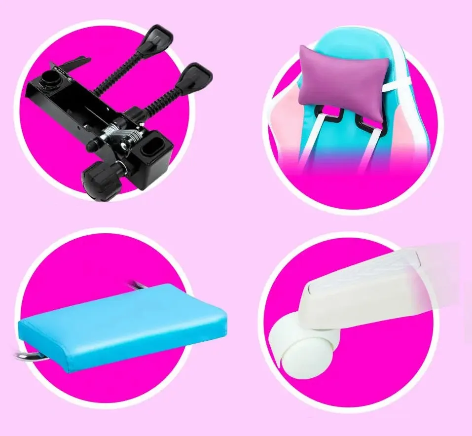RGB Gaming Chair with Massage & Footrest – Adjustable LED Computer Chair for Gamers