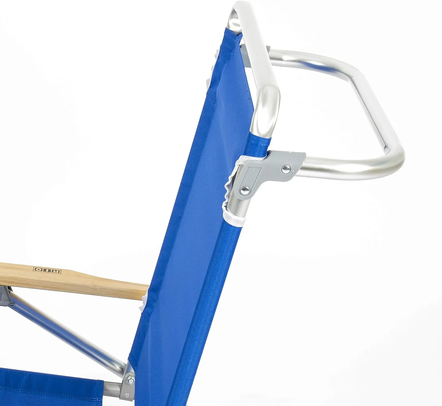 Rio Beach Classic 5-Position Lay-Flat Folding Chair, Outdoor Pool and Beach Chair with Carrying Strap and Towel Bar, Blue