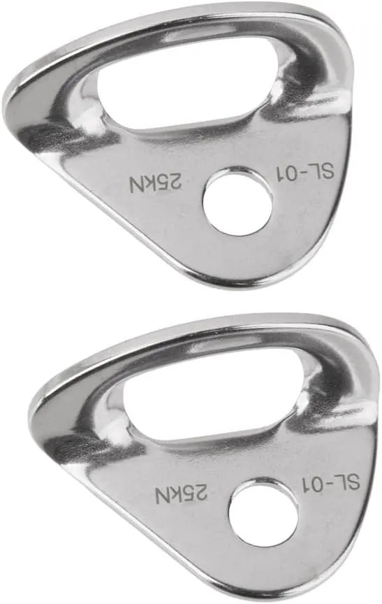 Rock Climbing Expansion Bolt Hanger Plates (Pack of 2) - Silver | Stainless Steel, 10mm Diameter