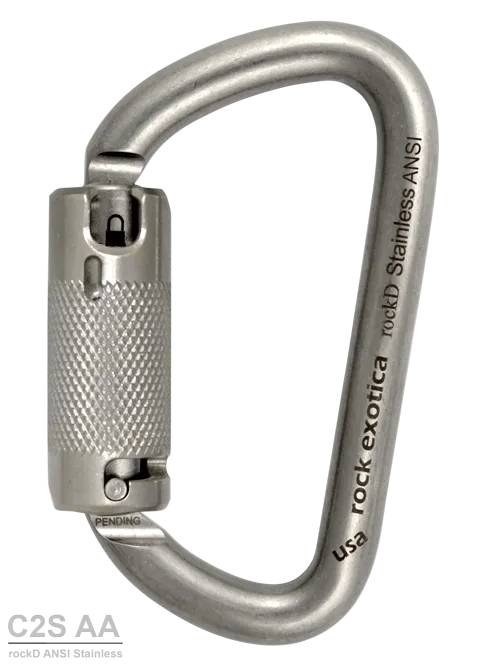 Rock Exotica rockD    Stainless Steel  Auto-Lock   Carabiner - 41Kn