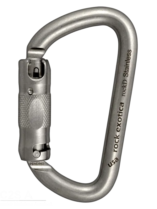 Rock Exotica rockD    Stainless Steel  Auto-Lock   Carabiner - 41Kn