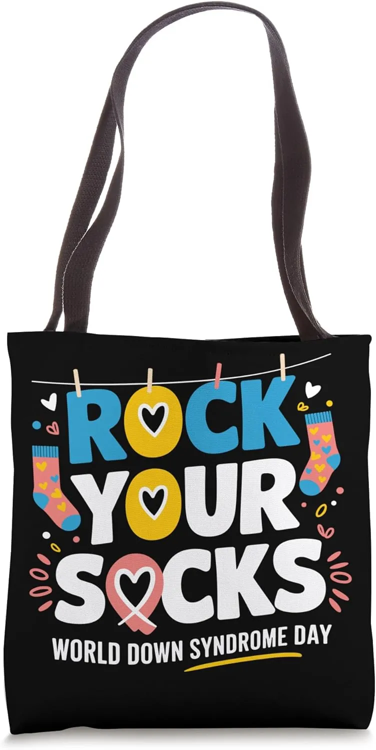 Rock Your Socks World Down Syndrome Awareness Day Tote Bag