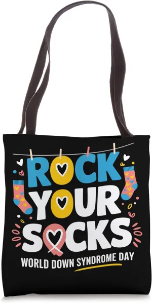 Rock Your Socks World Down Syndrome Awareness Day Tote Bag