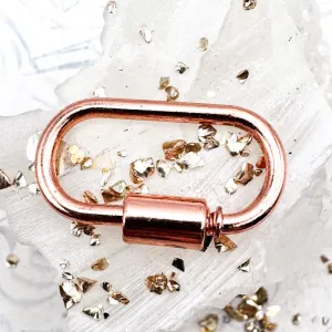 Rose Gold Screw Locking Carabiner Clasp