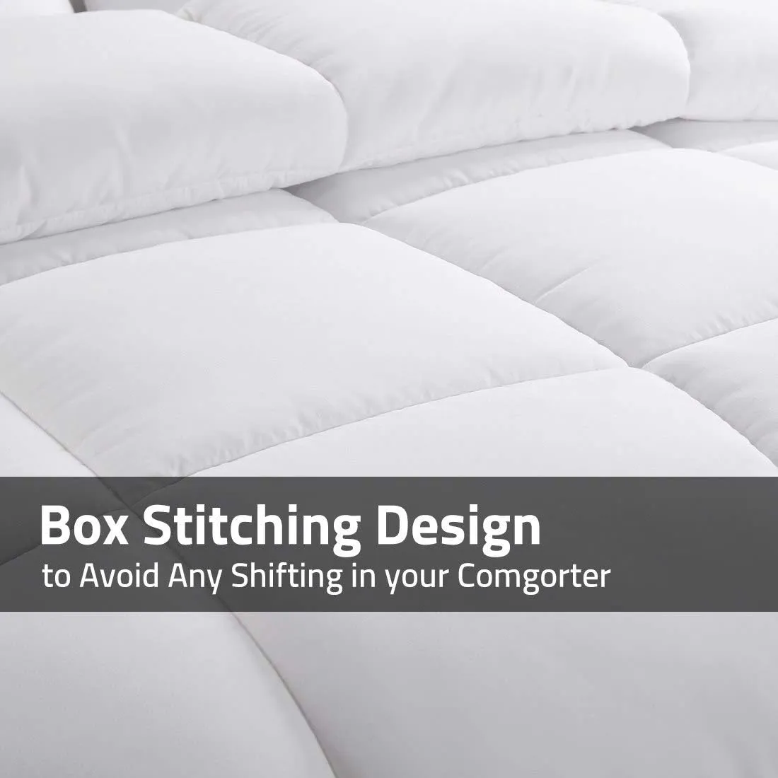 Royal Tradition Down Alternative Comforter (King-Calking, 106x90) 60-Ounces of Fill, Solid Baffle Box Pattern, Soft and Fluffy Hotel Style Duvet Insert with Corner Ties, White